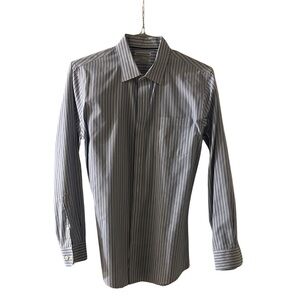 Amazon Essentials Men's Light Blue Striped Dress Shirt